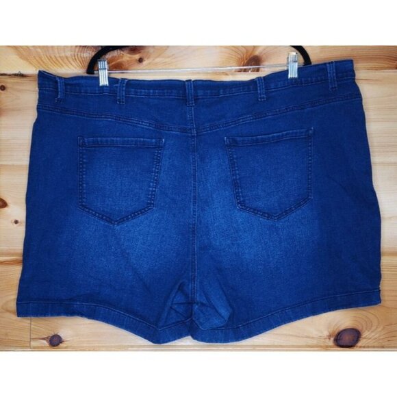 Gloria Vanderbilt Amanda Shorts Blue Denim Pockets Zip Stretch Size 24W - Picture 2 of 10
